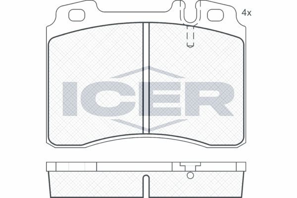 180861 колодки дисковые передние !\ MB W201 Evolution 2.5i90-93 180861 ICER