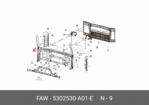 Рычаг троса FAW J6 3310,3250,J6L привода панели передка OE 5302530-A01-E FAW