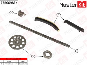 Комплект цепи ГРМ SMART 0.6i,0.7i Full 98- 77B0098FK 77B0098FK MASTER KIT