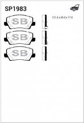 Колодки передние KIA PICANTO (JA) 17- R14 SP1983 SP1983 SANGSIN