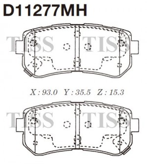 Колодки торм. задн. (с антискр.пл.) KIA CEE'D II, CERATO II, ix35,i30, SONATA  D D11277MH MK KASHIYAMA