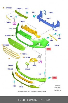 Пистон FORD Focus 2 фары противотуманной OE 6 659 902 FORD
