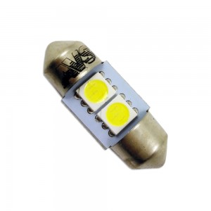 к-т ламп! светодиодных SV039 T11, белый (SV8.5) 2SMD 5050, 28 мм, блистер 2шт\ A07046S AVS