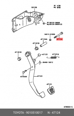 Болт подушки кузова 90105-10017 90105-10017 TOYOTA