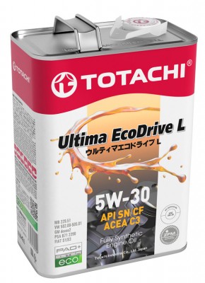 Масло моторное TOTACHI ULtima EcoDrive L FuLLy Synthetic SN/CF 5W-30 4л (4562374 12104 TOTACHI