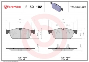 Колодки тормозные MERCEDES ML (W166),GL (X166) (350/500) передние (4шт.) BREMBO P50102 BREMBO