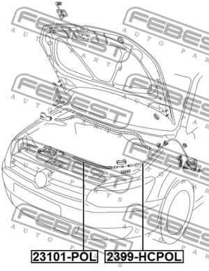Тросик привода открывания замка капота 2399-HCPOL 2399-HCPOL FEBEST