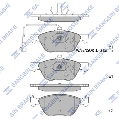 Колодки тормозные AUDI 100 задние (4шт.) SANGSIN SP2294A SANGSIN