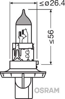 H13 12V-60/55W P26.4T 9008 OSRAM