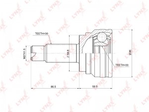 ШРУС наружный BMW X5 (E70,F15),X6 (E71,F16) колеса переднего LYNX CO-3765 LYNXAUTO