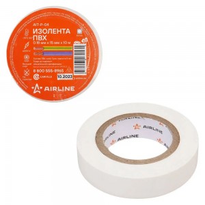 изолента пвх, белая, 15 ммx10 м !\ AIT-P-04 AIRLINE