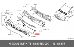 накладка крыла переднего левая!\ Nissan Note C11 05> 66895-EL000 NISSAN