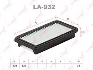 фильтр воздушный!\ Suzuki SX4 1.5/1.6 06> LA-932 LYNXAUTO