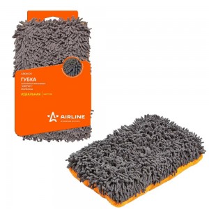 Губка-варежка шиншилла "AIRLINE" (20х14х5 см) ( микроворс "Кирпич") ABKN005 AIRLINE