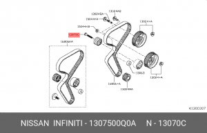 БОЛТ РОЛИКА ПРИВОДНОГО РЕМНЯBOLT-SPROCKET,C 13075-00Q0A 13075-00Q0A NISSAN