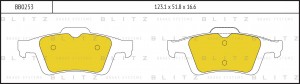 Колодки тормозные дисковые задние FORD Focus/Focus C-Max 04-MAZDA 3/5 03-VOLVO S BB0253 BLITZ