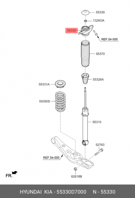 Опора амортизатора KIA Sportage (10-) задняя OE 55330-D7000 HYUNDAI KIA