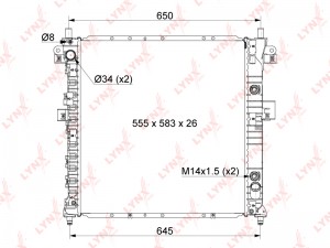 радиатор охлаждения!\ SsangYong Kyron D20/E23 12> RB1115 LYNXAUTO