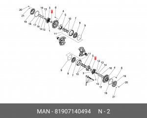 Шайба планетарной передачи ЗМ 58,2*90*4-16MNCR5E 81907140494 MAN