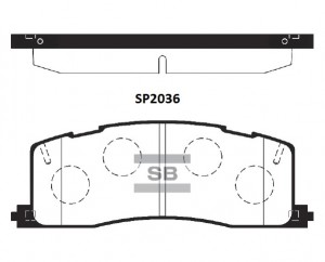 Колодки тормозные TOYOTA Previa (90-) задние (4шт.) SANGSIN SP2036 SANGSIN