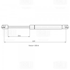 Упор газовый (амортизатор) Renault Sandero (08-) (крышки багажника) (GS 0918) GS 0918 TRIALLI