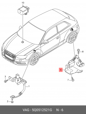 датчик дор. просвета с тягой!\ VW, Skoda, Audi 5Q0 512 521 G VAG