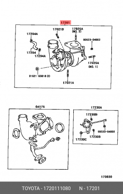 Турбокомпрессор 1720111080 Toyota 17201-11080 TOYOTA