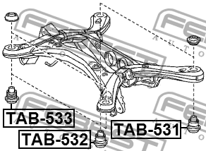 Сайлентблок подрамника TAB-532 TAB532 FEBEST