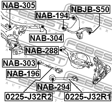 Сайлентблок задней балки NAB-305 NAB-305 FEBEST
