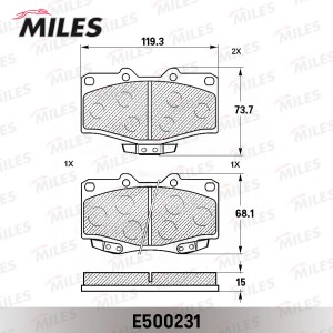 Колодки тормозные передние (Смесь CERAMIC серия PRO) TOYOTA LAND CRUISER 70/80/9 E500231 MILES