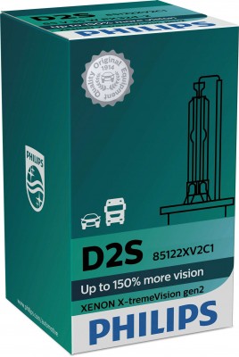 Лампа ксеноновая D2S 35W +150% P32d-2 4800K Xenon X-Treme Vision Gen2 PHILIPS 85122XV2C1 PHILIPS