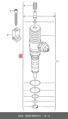 ремкомплект насос-форсунки!\ Audi A3/A4/A6/S4/Avant 98-13 038 198 051 C VAG