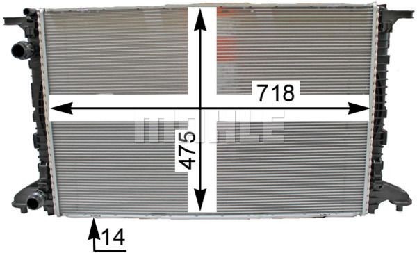 Радиатор AUDI A4/A5 1.4TFSI-2.0TFSI/2.0TD 15- CR 2176 000P MAHLE KNECHT