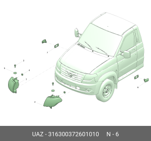 Повторитель поворота УАЗ-3163,2363 боковой белый (Евроразъем) (ОАО УАЗ) 316300372601010 UAZ UAZ