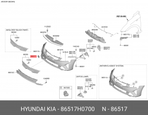 Заглушка бампера 86517H0700 HYUNDAI KIA
