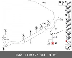 удерживающая пружина тормозного шланга!\ BMW 34 30 6 771 981 BMW