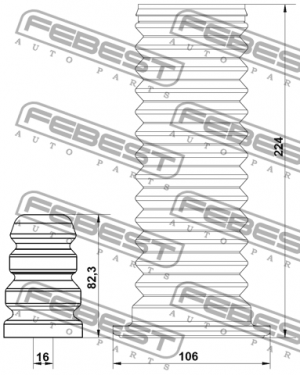 Пыльник передн амортизатора с отбойником комплект RENAULT CLIO III 2005-2014 RNS RNSHB-KAPTF-KIT FEBEST