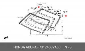 КЛИПСА ЛОБ СТЕКЛА/CLIP FABRIC 73124S3VA00 HONDA