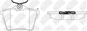 Колодки тормозные PEUGEOT 407 (04-10) CITROEN C5 (08-) задние (4шт.) NIBK PN0468 NIBK
