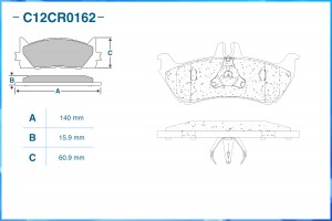 Тормозные колодки задние, Low Metallic C12CR0162 C12CR0162 CWORKS