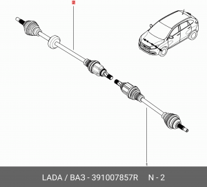 ПРИВОД ПРАВОГО ПЕРЕДНЕГО КОЛЕСА  391007857R 391007857R LADA VAZ