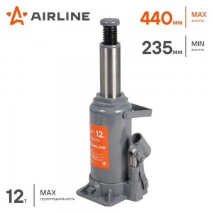Домкрат бутылочный 12т (MIN - 235мм, MAX - 440мм) (AJB12M) AJB12M AIRLINE