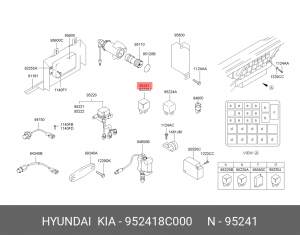 Реле HYUNDAI HD65,72,120,170,270,500,Universe OE 952418C000 HYUNDAI KIA