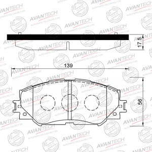 Колодки тормозные дисковые Avantech передние AV288 AVANTECH