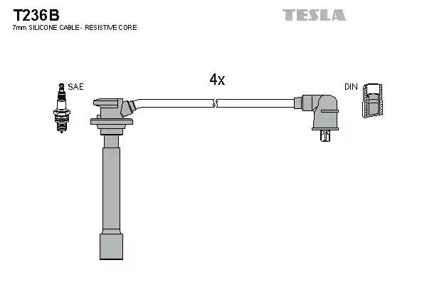 к-кт проводов!\ KIA Rio/Shuma 1.5 16V 00-05 T236B TESLA