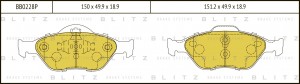 Колодки тормозные дисковые передние FORD Fiesta/Fusion 01- BB0228P BB0228P BLITZ