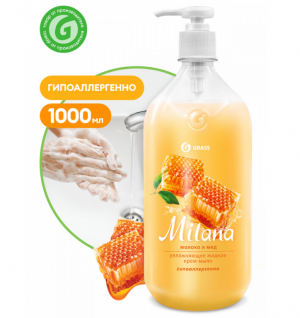 жидкое крем-мыло 'milana'! молоко и мед 1000мл с дозатором\ 126101 GRASS