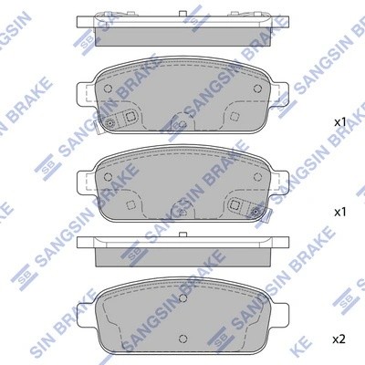 Колодки тормозные CHEVROLET Cruze (09-) задние (4шт.) SANGSIN SP1363 SANGSIN
