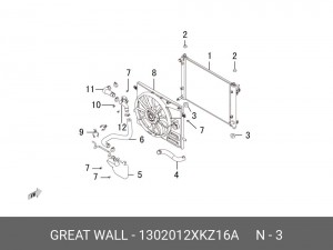 подушка опоры радиатора 1302012XKZ16A 1302012XKZ16A GWM