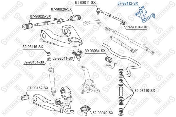 рычаг маятниковый!\ Toyota Hi-Lux LN166 4WD 97> 57-98112-SX STELLOX